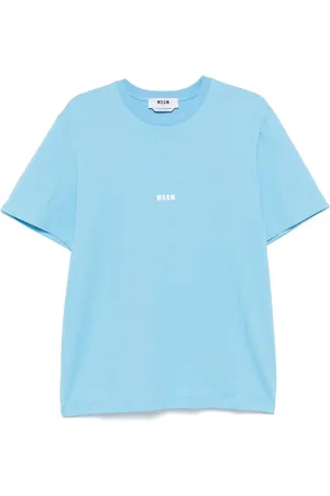 Msgm Heren, Tops, Blauw, Maat: S Katoen