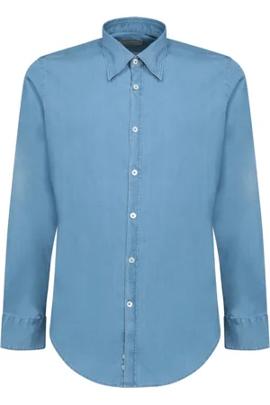 CANALI Heren, Overhemden, Blauw, Maat: L Denim
