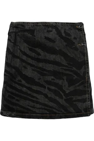 Ganni Dames, Rokken, Zwart, Maat: S Denim