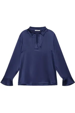 Maliparmi Dames, Blouses & Shirts, Blauw, Maat: XL Zijde