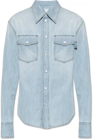 Bottega Veneta Heren, Overhemden, Blauw, Maat: M Denim
