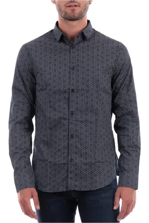 Emporio Armani Heren, Overhemden, Blauw, Maat: L Katoen