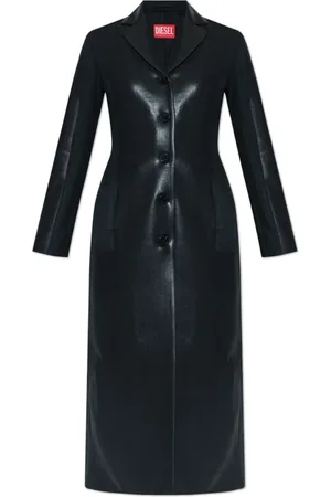 Diesel Dames, Mantels, Zwart, Maat: 2XS Leer