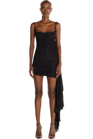 MUGLER Dames, Jurken, Zwart, Maat: XS Polyamide
