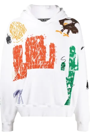 Palm Angels Heren, Sweatshirts & Hoodies, Wit, Maat: L Katoen