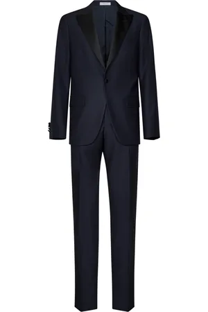 Boglioli Heren, Pakken, Blauw, Maat: S Wol