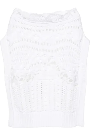 ERMANNO SCERVINO Dames, Tops, Wit, Maat: S Katoen