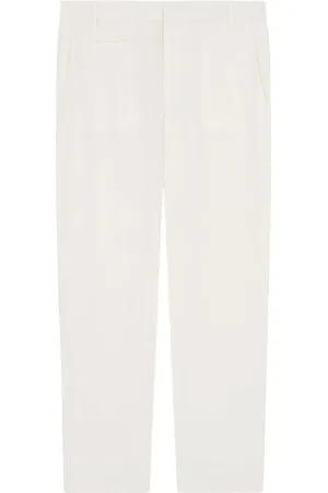 Dondup Dames, Broeken, Wit, Maat: 2XS Linnen