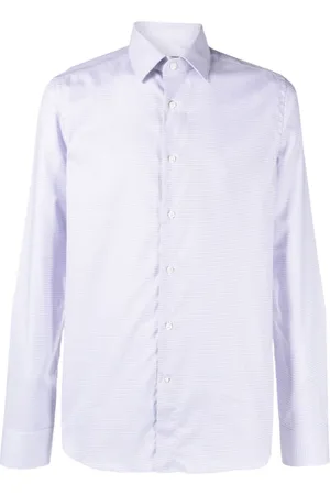 CANALI Heren, Overhemden, Paars, Maat: 4XL Katoen