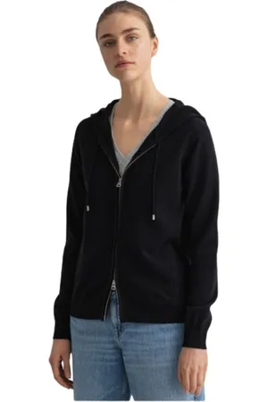GANT Dames, Sweatshirts & Hoodies, Zwart, Maat: XS Wol