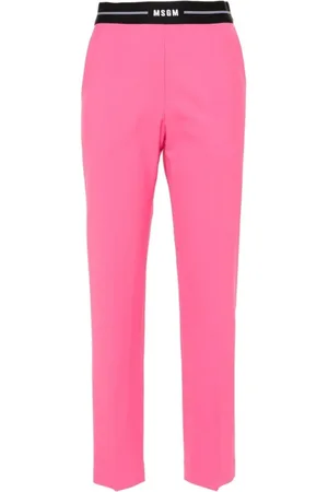Msgm Dames, Broeken, Roze, Maat: 2XS Wol