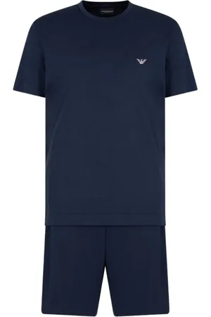 Emporio Armani Heren, Nachtkleding & Lounge, Blauw, Maat: S Katoen