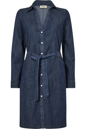 Mos Mosh Dames, Jurken, Blauw, Maat: S Denim