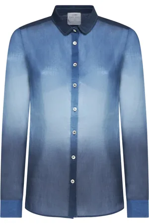 FORTE FORTE Dames, Blouses & Shirts, Blauw, Maat: M Katoen