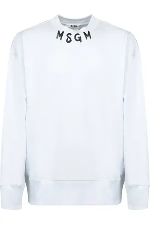 Msgm Heren, Sweatshirts & Hoodies, Wit, Maat: M