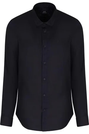 Armani Exchange Heren, Overhemden, Blauw, Maat: M Linnen