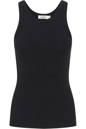 Soaked in Luxury Dames, Tops, Zwart, Maat: L Katoen