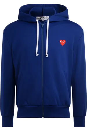 Comme des Garçons Heren, Sweatshirts & Hoodies, Blauw, Maat: S Poliester
