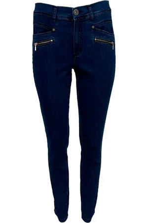 2-Biz Dames, Jeans, Blauw, Maat: XL Katoen