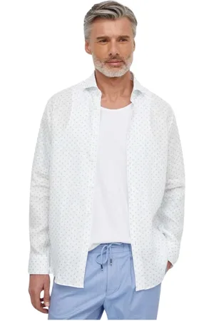 HUGO BOSS Heren, Overhemden, Wit, Maat: 2XL Linnen