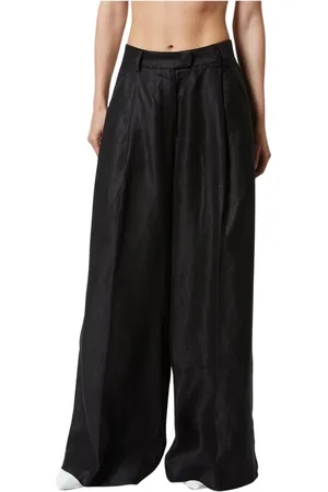 Silvian Heach Dames, Broeken, Zwart, Maat: XL Linnen