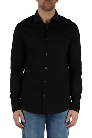 Armani Exchange Heren, Overhemden, Zwart, Maat: L Katoen
