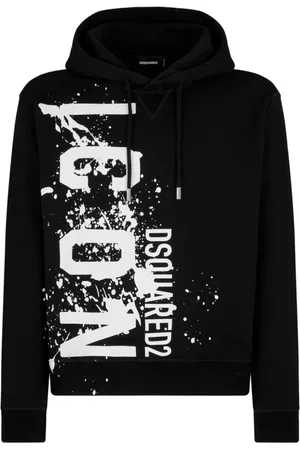 Dsquared2 Heren, Sweatshirts & Hoodies, Zwart, Maat: XL Katoen