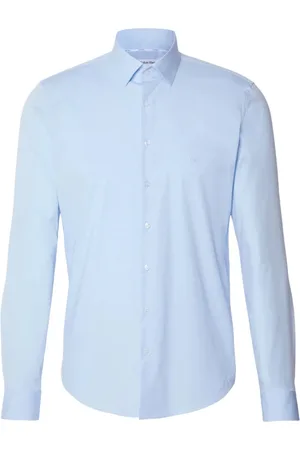 Calvin Klein Heren, Overhemden, Blauw, Maat: 3XL Katoen