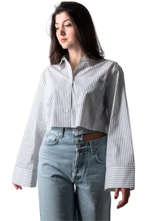 Frame Dames, Blouses & Shirts, Blauw, Maat: XS Katoen