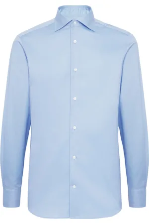 Boggi Milano Heren, Overhemden, Blauw, Maat: 2XL Katoen