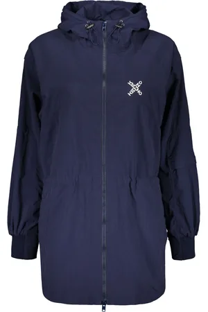 Kenzo Dames, Mantels, Blauw, Maat: XS Polyamide