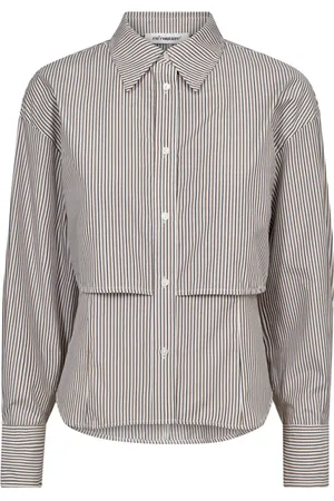 Co`Couture Dames, Blouses & Shirts, Grijs, Maat: XS Katoen