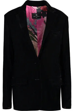 Etro Dames, Jassen, Zwart, Maat: L Velours