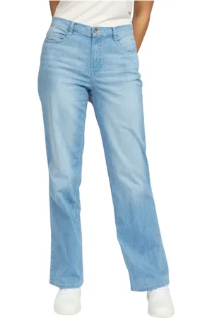 2-Biz Dames, Jeans, Blauw, Maat: 2XL Denim
