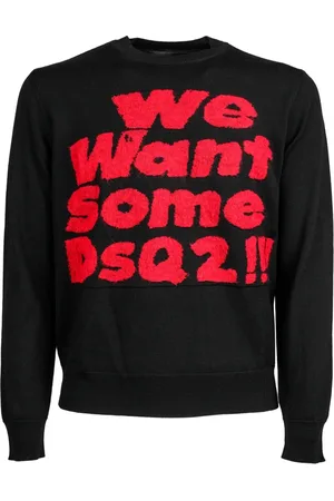 Dsquared2 Heren, Sweatshirts & Hoodies, Zwart, Maat: XS Wol