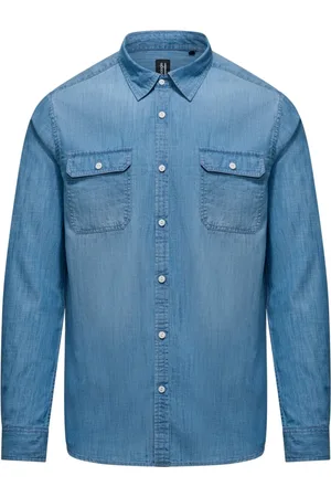 Bomboogie Heren, Overhemden, Blauw, Maat: M Katoen