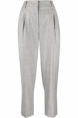 Brunello Cucinelli Dames, Broeken, Grijs, Maat: M Wol