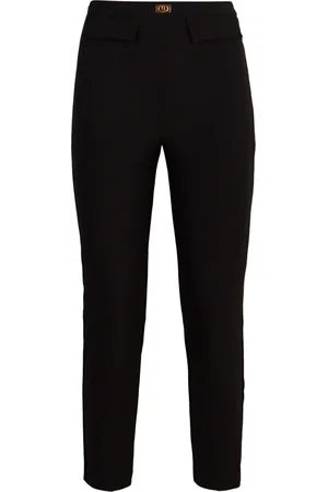 Elisabetta Franchi Dames, Broeken, Zwart, Maat: XL Katoen