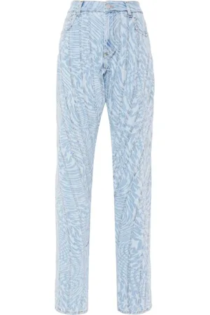 MUGLER Dames, Jeans, Blauw, Maat: XS Katoen