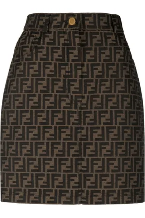 Fendi Dames, Rokken, Bruin, Maat: 2XS Katoen