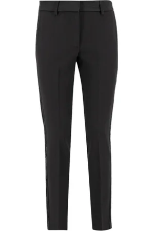 ERMANNO SCERVINO Dames, Broeken, Zwart, Maat: L Leer