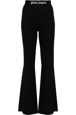 Palm Angels Dames, Broeken, Zwart, Maat: S