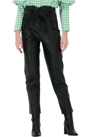 Co`Couture Dames, Broeken, Zwart, Maat: XL Leer