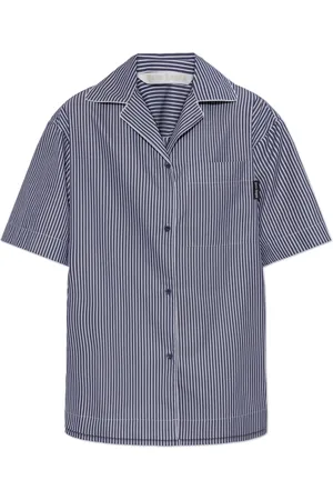 Palm Angels Dames, Blouses & Shirts, Blauw, Maat: M Katoen