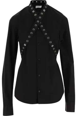 OFF-WHITE Dames, Blouses & Shirts, Zwart, Maat: XS Katoen