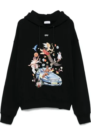 OFF-WHITE Heren, Sweatshirts & Hoodies, Zwart, Maat: L Katoen