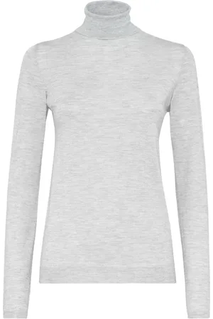 Brunello Cucinelli Dames, Truien, Grijs, Maat: M Zijde