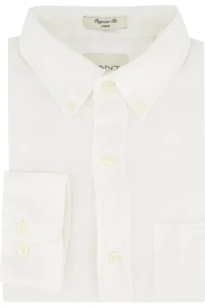 GANT Heren, Overhemden, Wit, Maat: XL Linnen