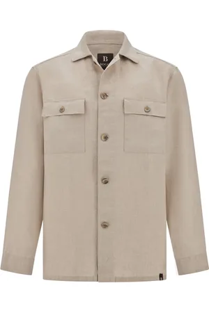 Boggi Milano Heren, Overhemden, , Maat: 2XL Linnen