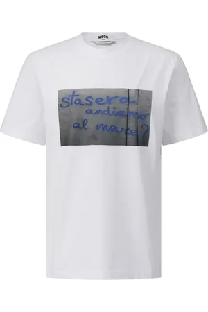 Msgm Heren, Tops, Wit, Maat: S Katoen